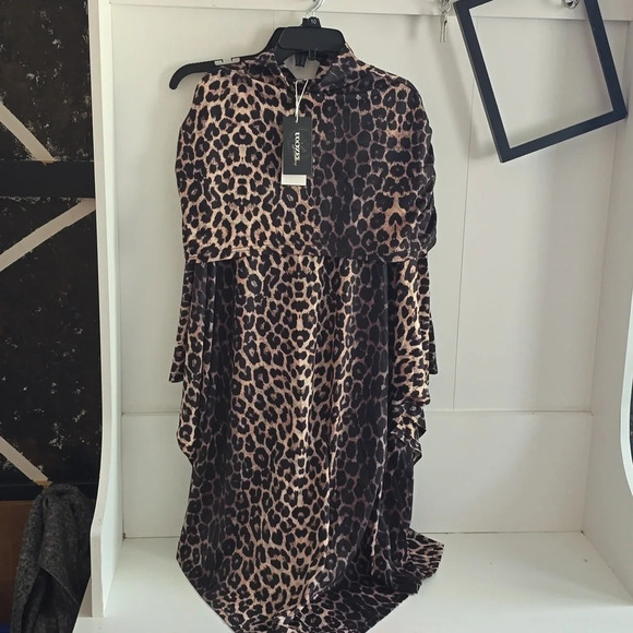 UOOZEE-Animal Print Unique Poncho Style Dress - Picture 7 of 9